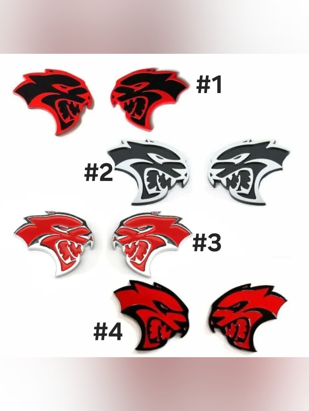 Set of 2 new hellcat emblem badges Choose Color 2.67 × 2.36 "